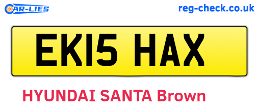 EK15HAX are the vehicle registration plates.