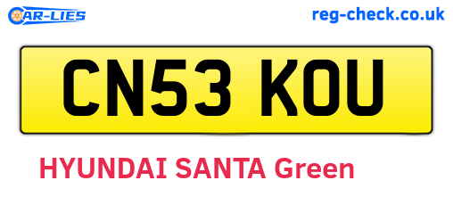 CN53KOU are the vehicle registration plates.