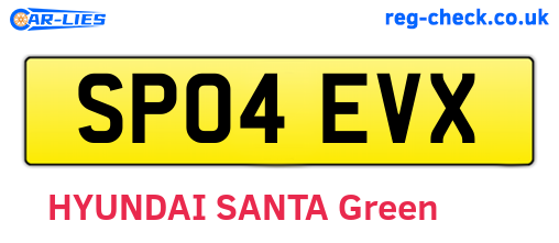 SP04EVX are the vehicle registration plates.