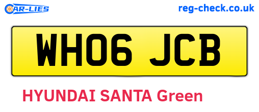 WH06JCB are the vehicle registration plates.