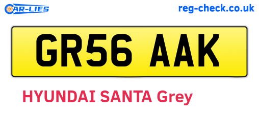 GR56AAK are the vehicle registration plates.