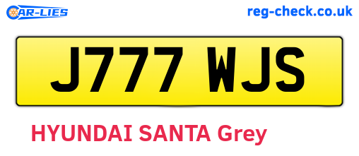 J777WJS are the vehicle registration plates.