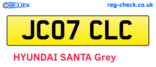 JC07CLC are the vehicle registration plates.
