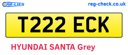 T222ECK are the vehicle registration plates.