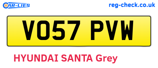 VO57PVW are the vehicle registration plates.