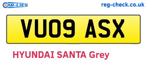 VU09ASX are the vehicle registration plates.