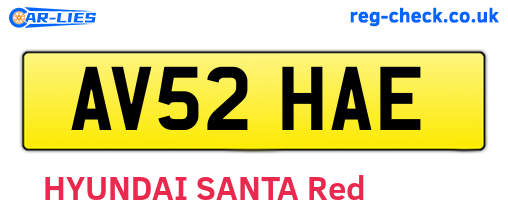 AV52HAE are the vehicle registration plates.