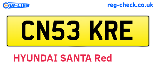 CN53KRE are the vehicle registration plates.