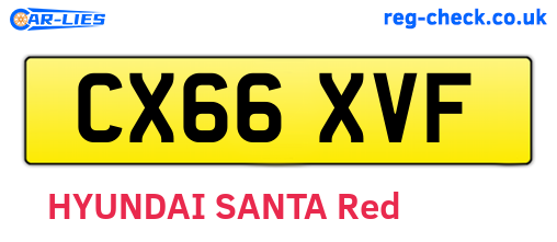 CX66XVF are the vehicle registration plates.