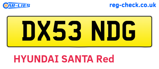 DX53NDG are the vehicle registration plates.