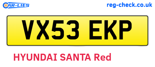 VX53EKP are the vehicle registration plates.