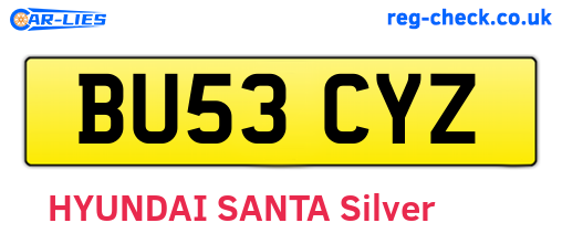 BU53CYZ are the vehicle registration plates.
