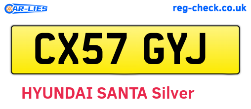 CX57GYJ are the vehicle registration plates.