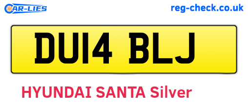 DU14BLJ are the vehicle registration plates.