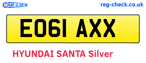 EO61AXX are the vehicle registration plates.