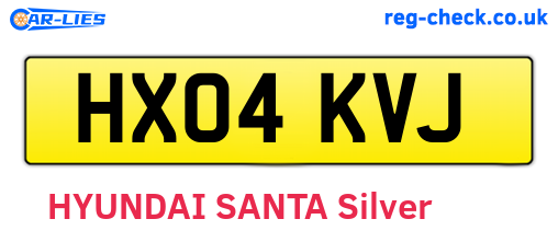 HX04KVJ are the vehicle registration plates.