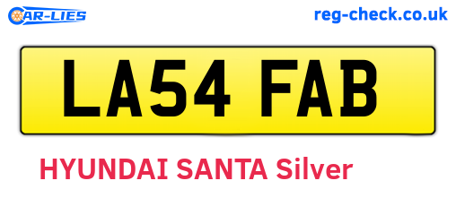 LA54FAB are the vehicle registration plates.