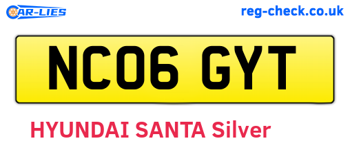 NC06GYT are the vehicle registration plates.
