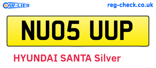 NU05UUP are the vehicle registration plates.