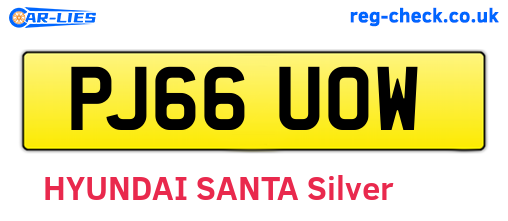 PJ66UOW are the vehicle registration plates.
