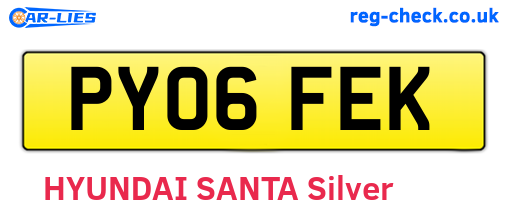 PY06FEK are the vehicle registration plates.