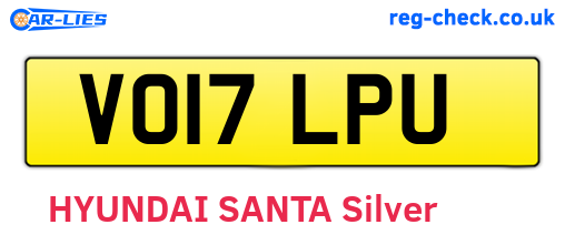 VO17LPU are the vehicle registration plates.
