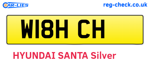 W18HCH are the vehicle registration plates.