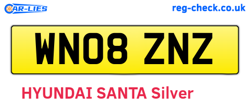 WN08ZNZ are the vehicle registration plates.