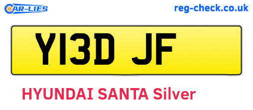 Y13DJF are the vehicle registration plates.