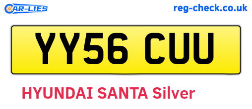 YY56CUU are the vehicle registration plates.