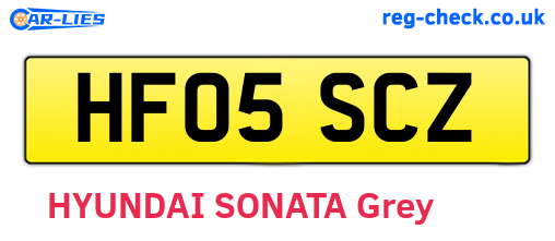 HF05SCZ are the vehicle registration plates.