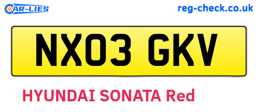 NX03GKV are the vehicle registration plates.