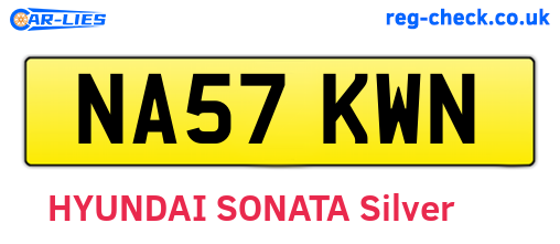 NA57KWN are the vehicle registration plates.