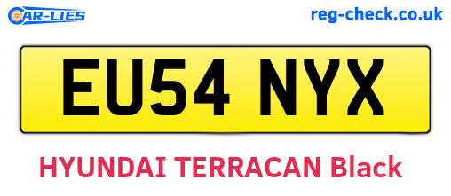 EU54NYX are the vehicle registration plates.