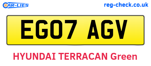 EG07AGV are the vehicle registration plates.