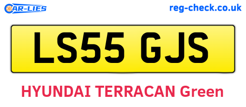 LS55GJS are the vehicle registration plates.