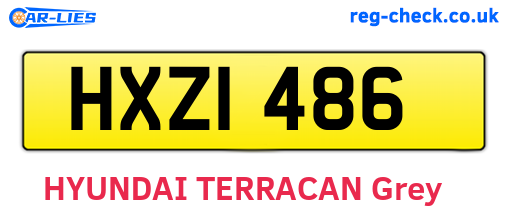 HXZ1486 are the vehicle registration plates.