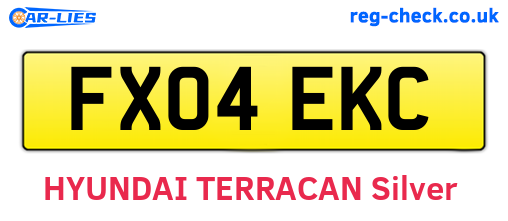 FX04EKC are the vehicle registration plates.