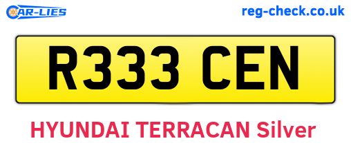 R333CEN are the vehicle registration plates.