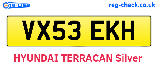 VX53EKH are the vehicle registration plates.