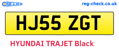HJ55ZGT are the vehicle registration plates.