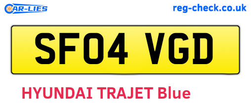 SF04VGD are the vehicle registration plates.
