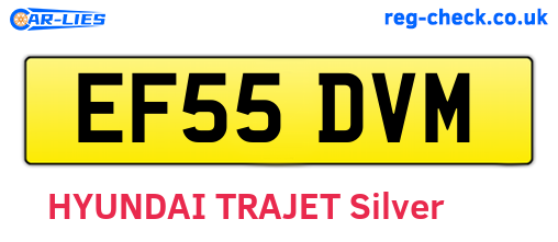 EF55DVM are the vehicle registration plates.