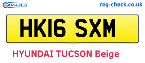 HK16SXM are the vehicle registration plates.
