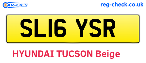 SL16YSR are the vehicle registration plates.