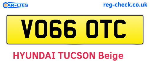 VO66OTC are the vehicle registration plates.