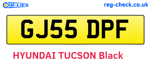 GJ55DPF are the vehicle registration plates.