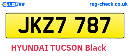 JKZ7787 are the vehicle registration plates.