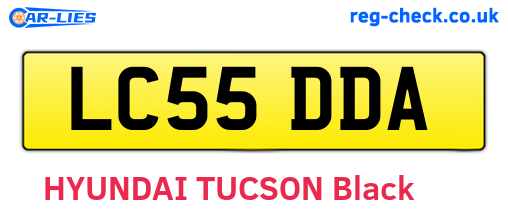 LC55DDA are the vehicle registration plates.