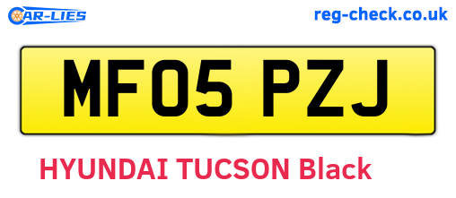 MF05PZJ are the vehicle registration plates.